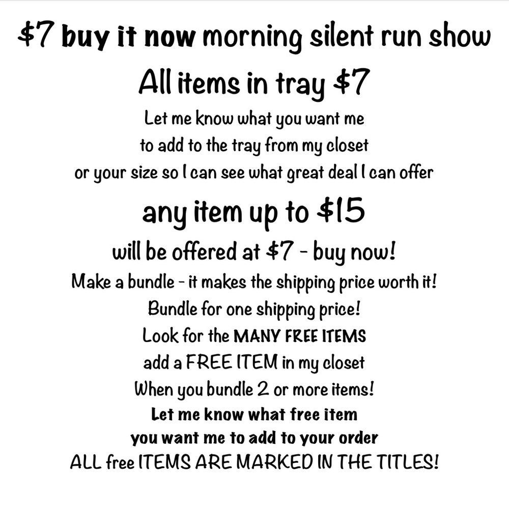 $7 BUY IT NOW silent run SHOW